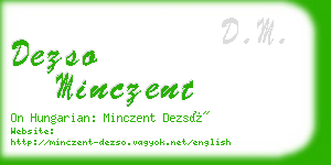 dezso minczent business card